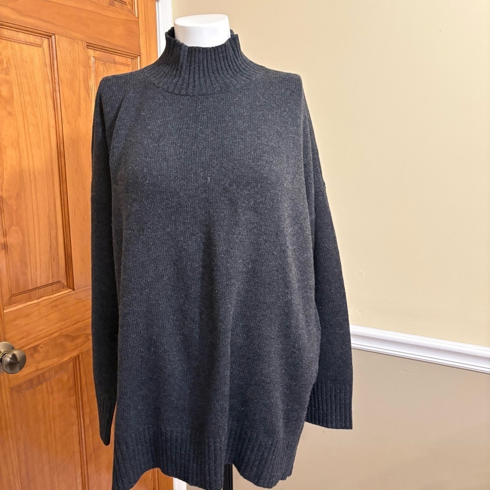 Eileen Fisher Dark Gray Cashmere/Wool
Blend Turtleneck Sweater Sz.PL